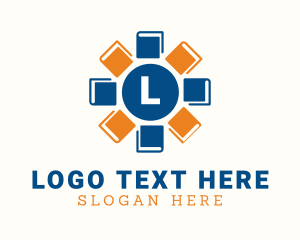 Blue Book - Learning Book Library logo design