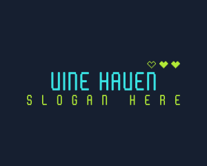 Neon Videogame Wordmark logo design