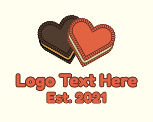 Cake - Heart Cookie Biscuit logo design