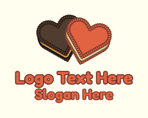 Heart Cookie Biscuit Logo