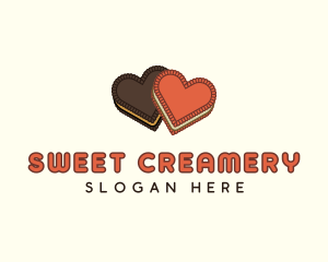 Heart Cookie Biscuit logo design