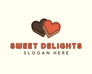 Heart Cookie Biscuit logo design