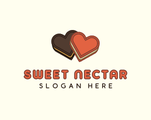 Heart Cookie Biscuit logo design