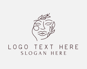 Leaf - Nature Woman Face logo design