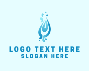 Hydraulic - Blue Water Droplet logo design
