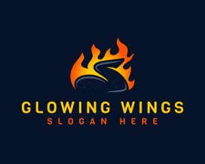 Flame Chicken Wing logo design