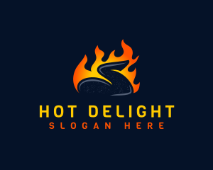 Flame Chicken Wing logo design