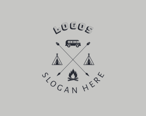 Retro Hipster Camping Logo