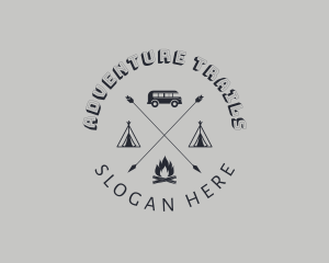 Retro Hipster Camping logo design