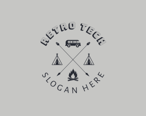 Retro Hipster Camping logo design