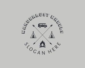 Retro Hipster Camping logo design