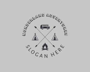 Retro Hipster Camping logo design