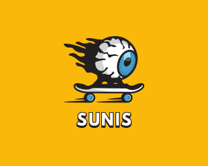 Cool Eyeball Skateboarding logo design