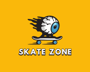 Skate - Cool Eyeball Skateboarding logo design