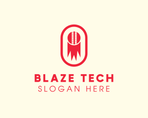 Blaze - Red Cricket Ball logo design