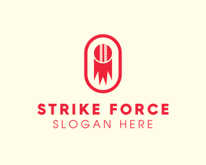 Strike - Red Cricket Ball logo design