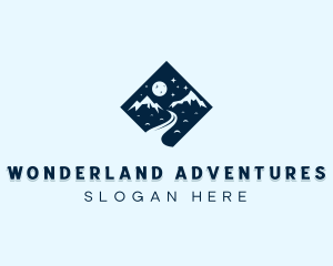 Moon Mountain Adventure Road logo design