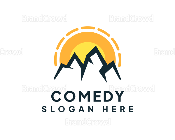 Mountain Climbing Travel Logo