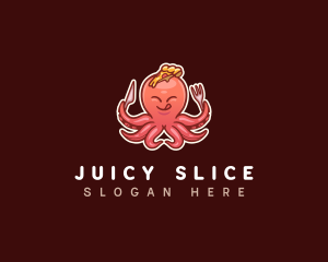 Octopus Pizza Slice logo design