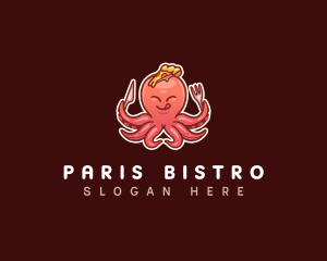 Octopus Pizza Slice logo design