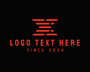 Gamer - Red Technology Letter X logo design