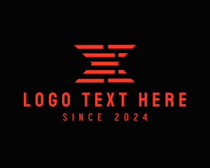 Alphabet - Red Technology Letter X logo design