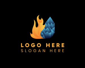 Heating - Fire Ice 3d logo design