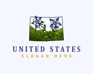 Colorado Blue Columbine Flower logo design