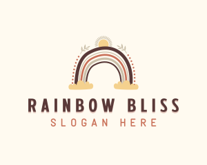 Boho Rainbow Childcare logo design