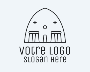 British - Stonehenge Stone Monument logo design