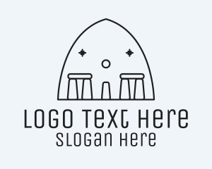 British - Stonehenge Stone Monument logo design