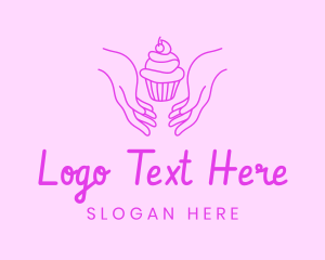 Purple Hands Cupcake Logo