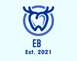 Blue - Dental Antler Tooth logo design
