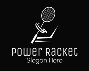 Racket - Badminton Racket Shuttlecock Swing logo design