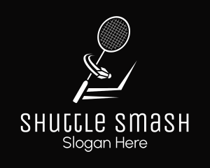 Badminton Racket Shuttlecock Swing logo design