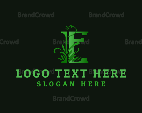 Grass Plant Letter E Logo