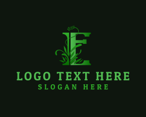 Luxury - Grass Plant Letter E logo design