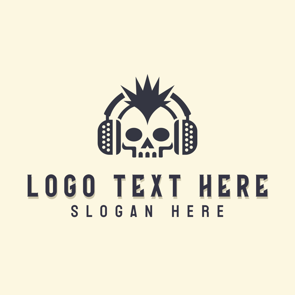 Headphones Skull Studio Logo | BrandCrowd Logo Maker