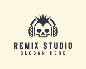 Headphones Skull Studio logo design