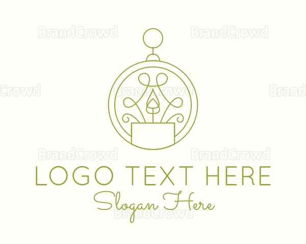 Green Ornate Candle Logo