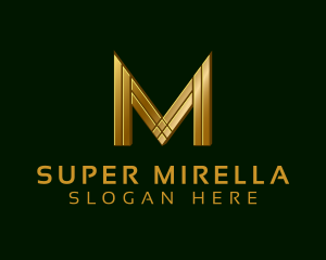 Modern Gold Letter M Logo