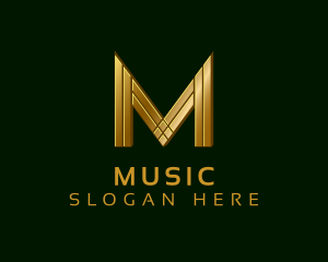 Modern Gold Letter M Logo