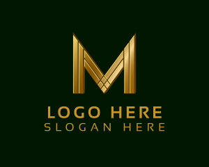Luxe - Modern Gold Letter M logo design