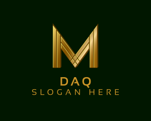 Modern - Modern Gold Letter M logo design