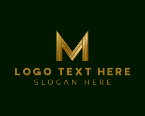 Wealth Manager - Modern Gold Letter M logo design