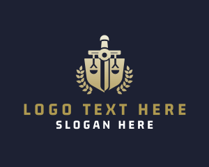 Judge - Legal Sword Shield logo design