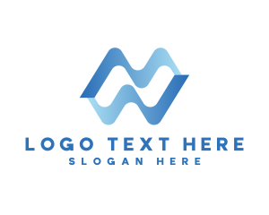 Technology - Digital Wave Media Letter N logo design