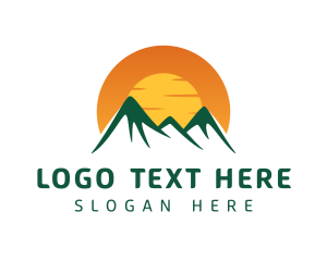 Hill - Mountain Highlands Sunset logo design