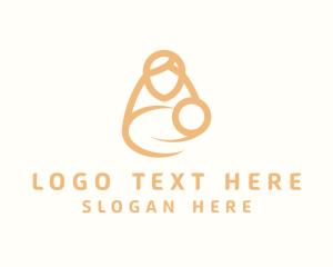 Lactation - Orange Mother Infant logo design