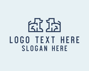 Twin - Dog Puppy Litter logo design